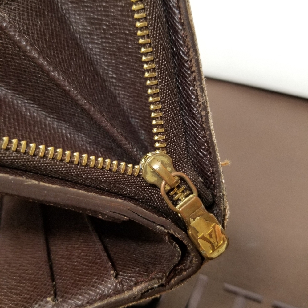 LOUIS VUITTON Damier ebene zipper compact wall #11 - Picture 13 of 16